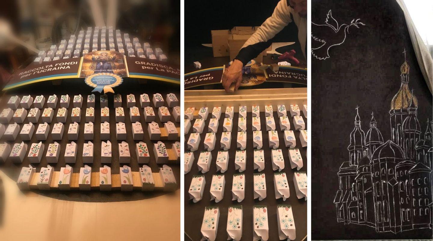 Immagine per Il mosaico di cioccolato nella Pasqua di Gradisca, aiuti all'Ucraina